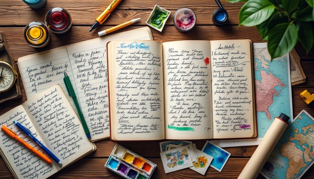 découvrez une collection d'exemples de styles d’écriture pour vos carnets de voyage. inspirez-vous de conseils et d'astuces pour capturer vos aventures, donner vie à vos souvenirs et exprimer votre créativité à travers des mots. que vous soyez un écrivain débutant ou un voyageur expérimenté, trouvez l'inspiration nécessaire pour enrichir vos récits de voyage.