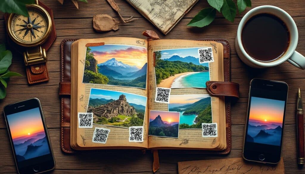découvrez un carnet de voyage interactif unique intégrant des qr codes menant à des vidéos immersives, pour revivre chaque moment en image.
