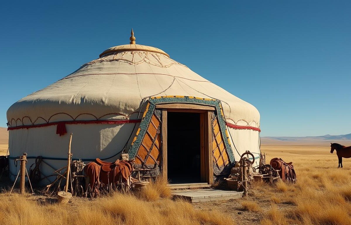 découvrez l'authenticité de la vie nomade avec la yourte mongole, un hébergement traditionnel offrant confort et immersion culturelle unique.