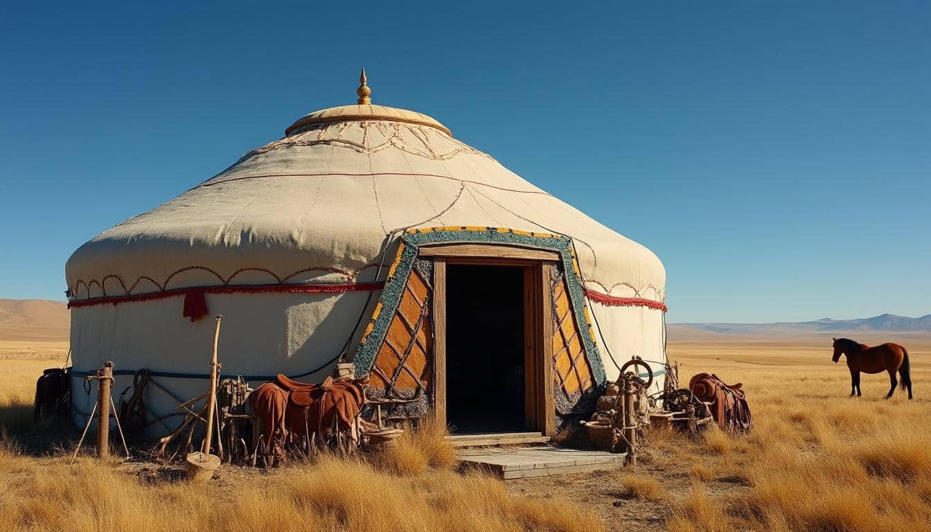 découvrez l'authenticité de la vie nomade avec la yourte mongole, un hébergement traditionnel offrant confort et immersion culturelle unique.