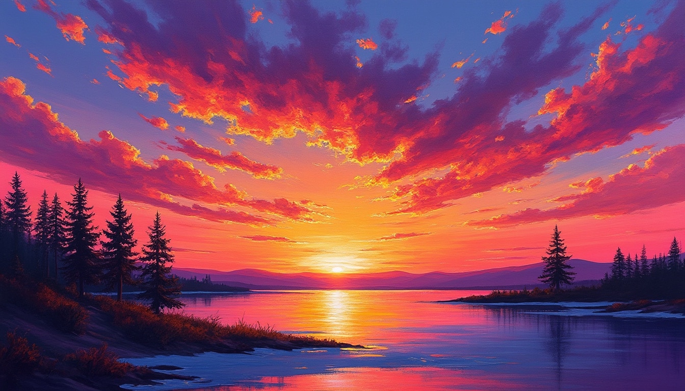 découvrez comment le pastel sec capture la beauté vibrante des couchers de soleil grâce à ses couleurs intenses et lumineuses.