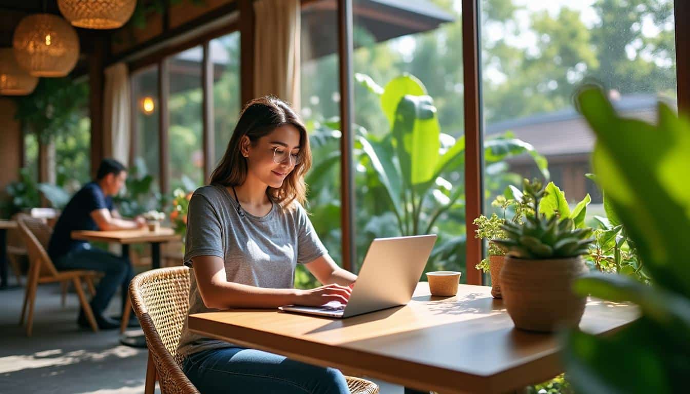 découvrez comment le voyageur digital allie travail et aventure en travaillant depuis des cafés connectés à bali, profitant d'un cadre idyllique et d'une connexion fiable.