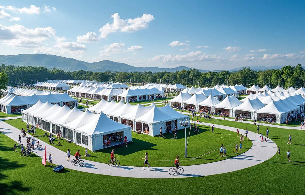 découvrez comment le village de tentes offre une solution d'hébergement pratique et modulable pour accueillir des événements sportifs majeurs, alliant confort et fonctionnalité sur site.