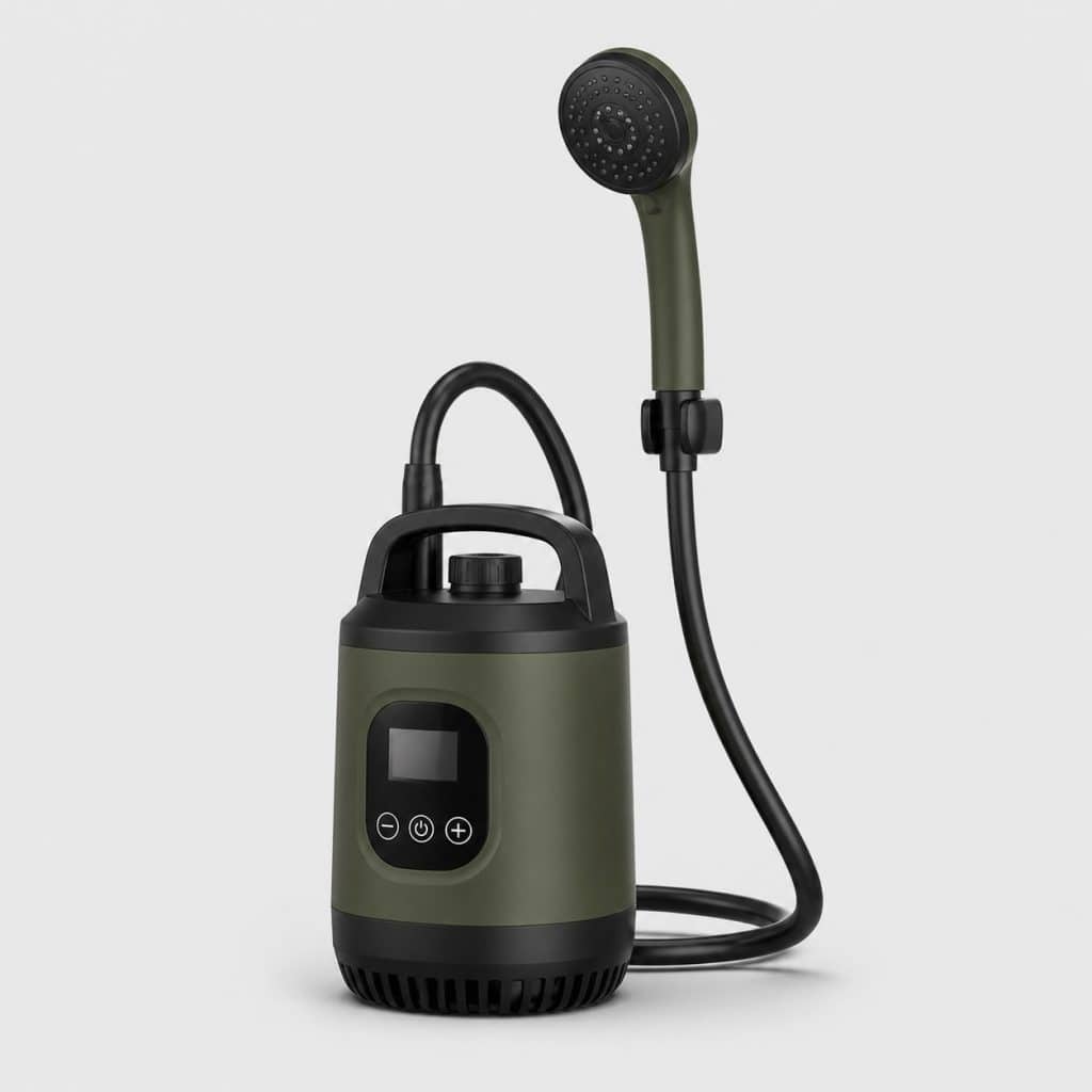 Douche de camping portable électrique avec écran d'affichage
