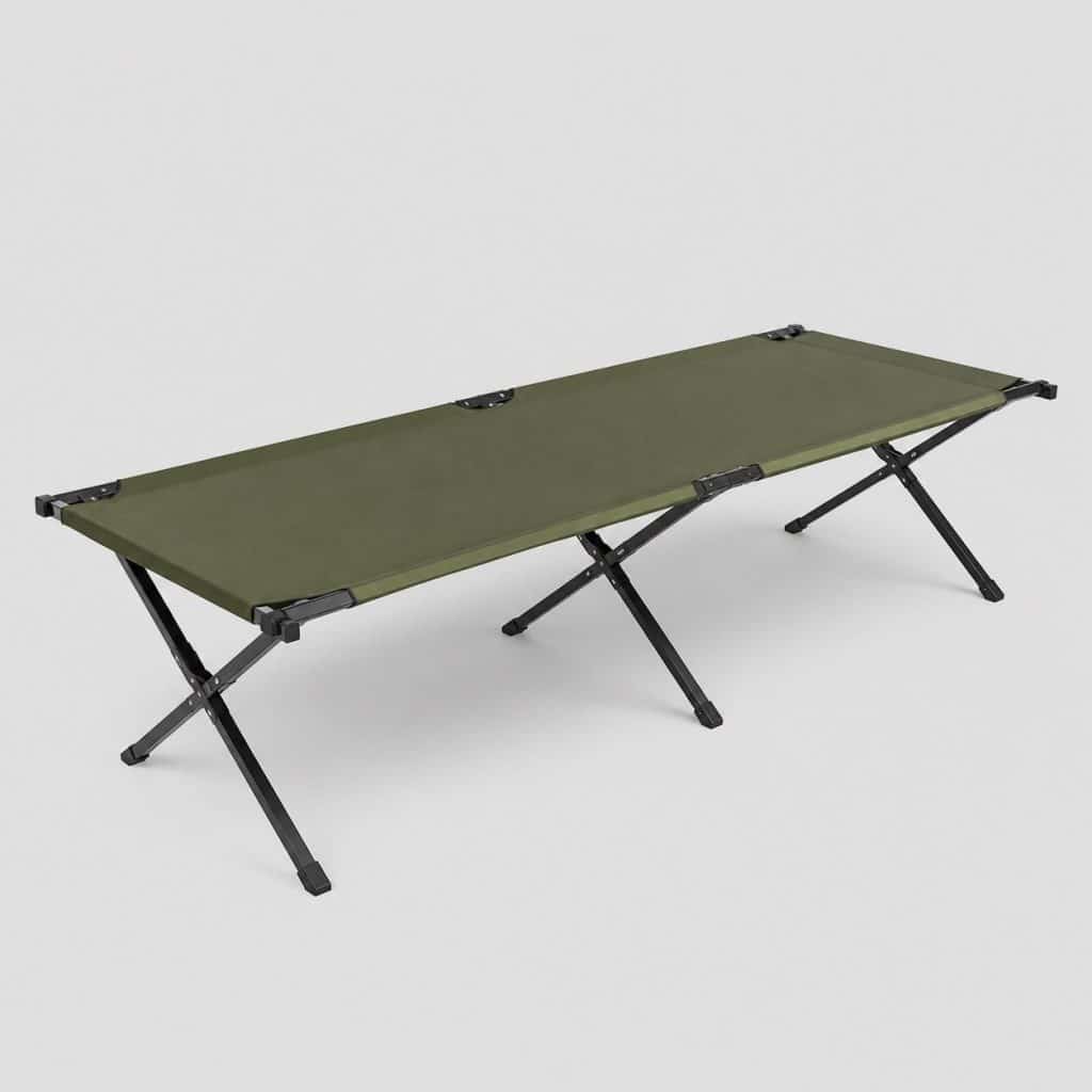 Lit de camp pliable avec structure en acier