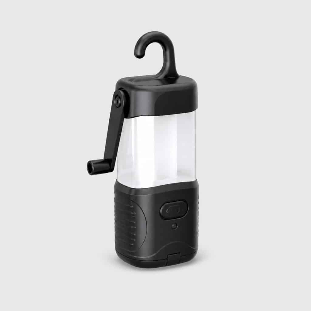Lampe de camping compacte avec crochet intégré et dynamo manuelle