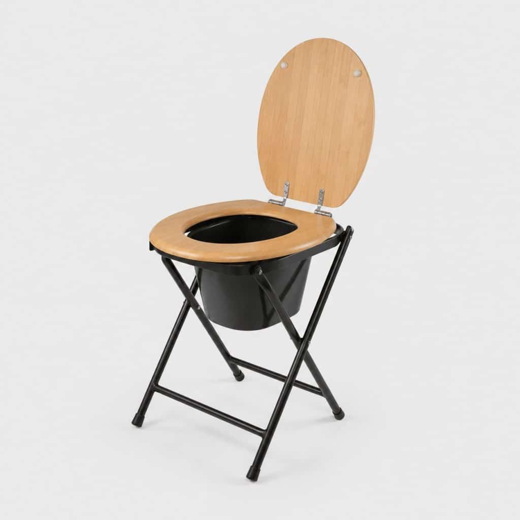 Toilettes sèches pliantes à assise en bois