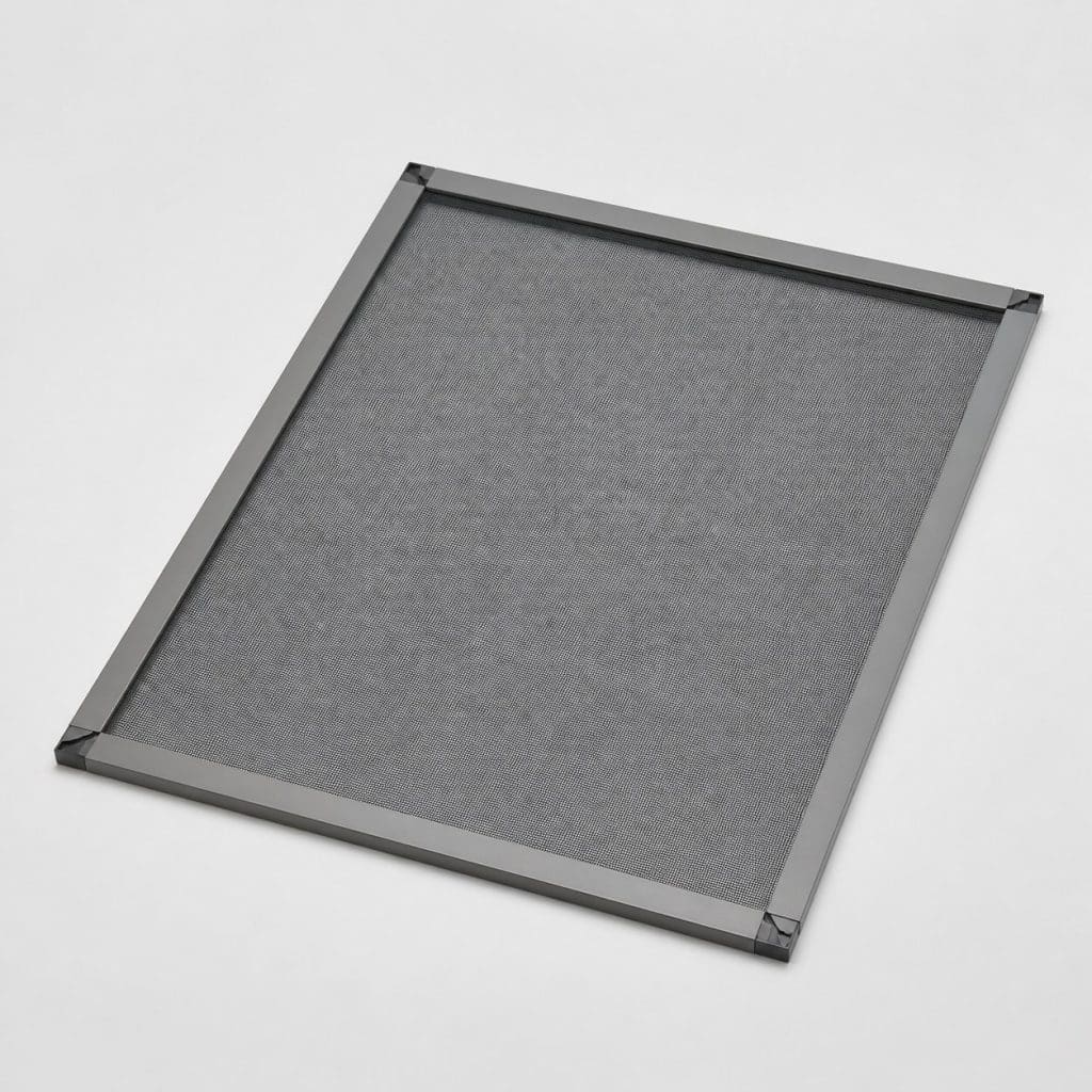 Cadre de moustiquaire rigide en aluminium gris